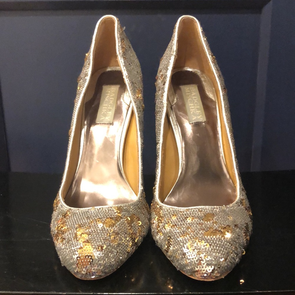 Gold Sequin Women's High Heels